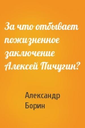 Обложка книги «За что отбывает пожизненное заключение Алексей Пичугин?» — Александр Борисович Борин