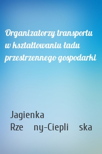 Organizatorzy transportu w kształtowaniu ładu przestrzennego gospodarki