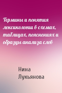 Термины и понятия лексикологии в схемах, таблицах, пояснениях и образцы анализа слов