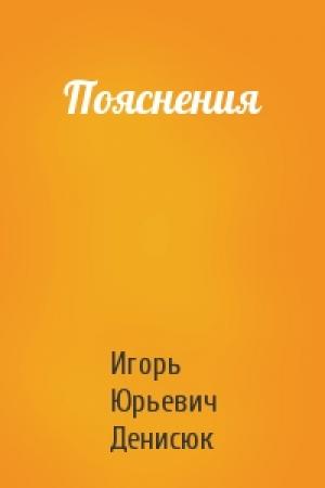 Обложка книги «Пояснения» — Игорь Денисюк