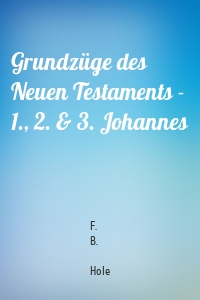 Grundzüge des Neuen Testaments - 1., 2. & 3. Johannes