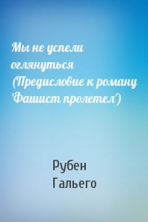 Обложка книги «Мы не успели оглянуться (Предисловие к роману 'Фашист пролетел')» — Рубен Гальего