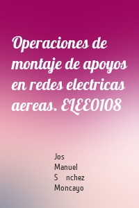 Operaciones de montaje de apoyos en redes electricas aereas. ELEE0108