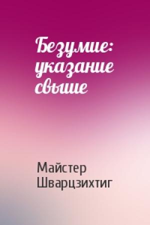 Обложка книги «Безумие: указание свыше» — Майстер Шварцзихтиг