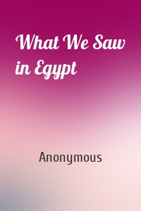 What We Saw in Egypt