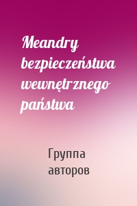 Meandry bezpieczeństwa wewnętrznego państwa