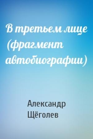 Обложка книги «В третьем лице (фрагмент автобиографии)» — Александр Геннадиевич Щёголев