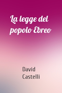 La legge del popolo Ebreo