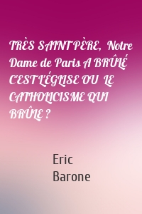 TRÈS SAINT PÈRE,  Notre Dame de Paris A BRÛLÉ  C'EST L'ÉGLISE OU  LE CATHOLICISME QUI BRÛLE ?