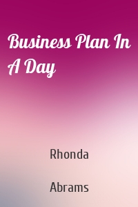 Business Plan In A Day