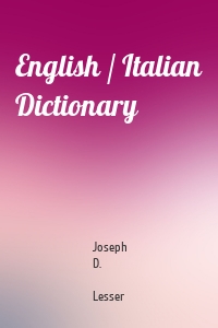 English / Italian Dictionary