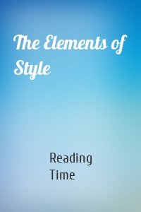 The Elements of Style