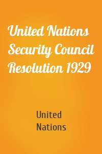 United Nations Security Council Resolution 1929