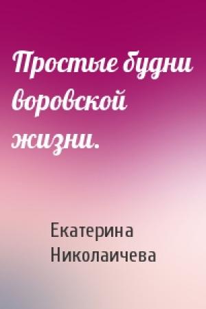 Обложка книги «Простые будни воровской жизни.» — Екатерина Александровна Николаичева