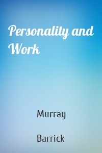 Personality and Work