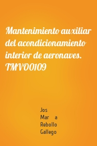 Mantenimiento auxiliar del acondicionamiento interior de aeronaves. TMVO0109