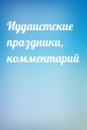 Обложка книги «Иудаистские праздники, комментарий»