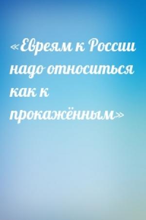 Обложка книги ««Евреям к России надо относиться как к прокажённым»»