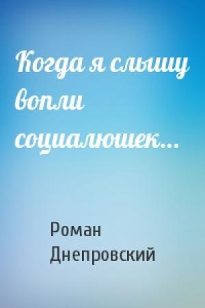 Обложка книги «Когда я слышу вопли социалюшек…» — Роман Днепровский