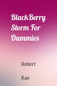 BlackBerry Storm For Dummies