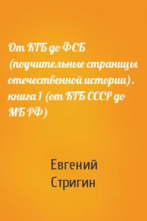 Обложка книги «От КГБ до ФСБ (поучительные страницы отечественной истории). книга 1 (от КГБ СССР до МБ РФ)» — Евгений Стригин