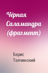 Борис Толчинский - Чёрная Саламандра (фрагмент)