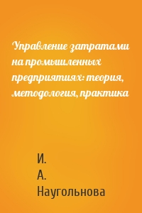 Управление затратами на промышленных предприятиях: теория, методология, практика