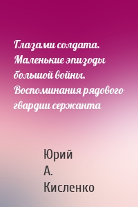 Глазами солдата. Маленькие эпизоды большой войны. Воспоминания рядового гвардии сержанта