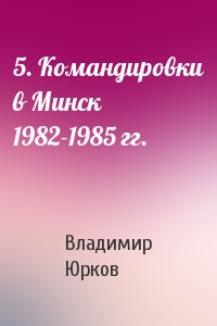 Владимир Юрков - 5. Командировки в Минск 1982-1985 гг.